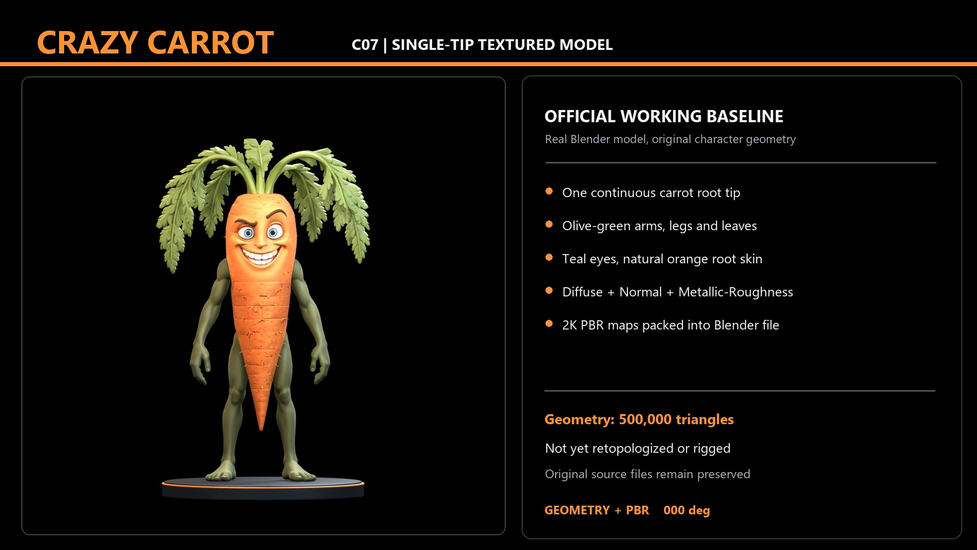 Crazy Carrot 3D character